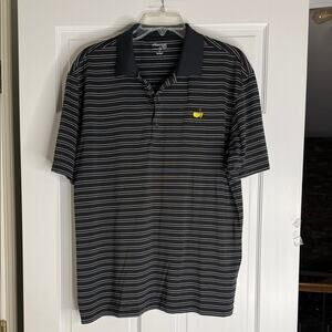 Masters Black and White Striped Polo Shirt. Large. Dri fit